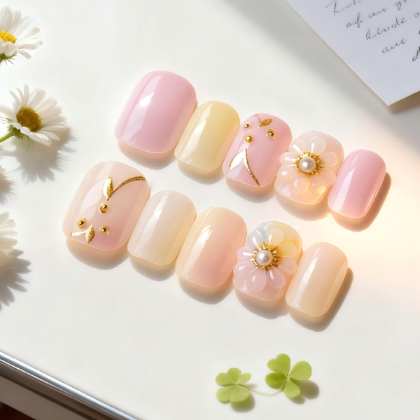 Frosted Press-on Nails with Fairy Vibe