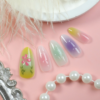 Finished Press-on Nails, Gradient Floral Nail Stickers
