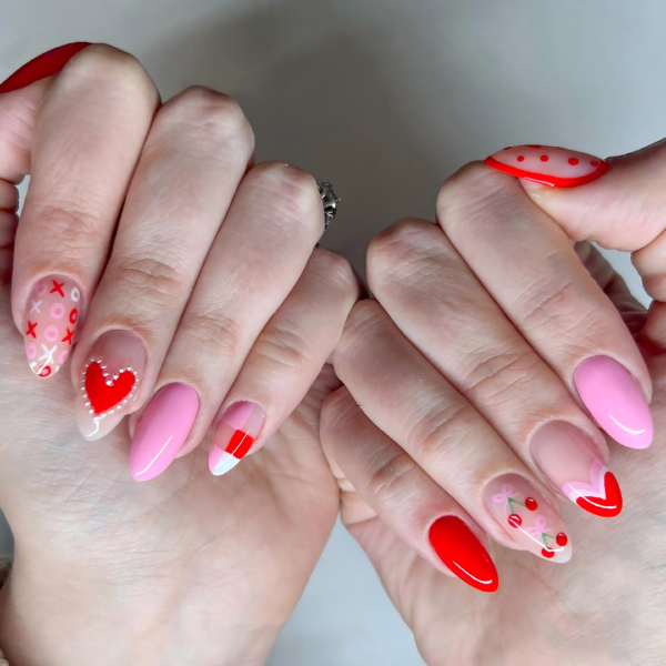 Finished Press-on Nails, Blue Starry Sky Pearl Design