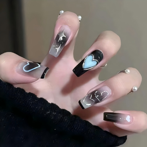 Finished Press-on Nails, Gradient Gold Foil