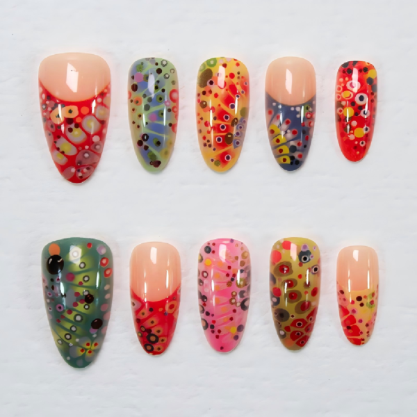 Frosted Press-on Nails with Fairy Vibe