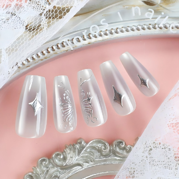 Finished Press-on Nails, Gradient Gold Foil